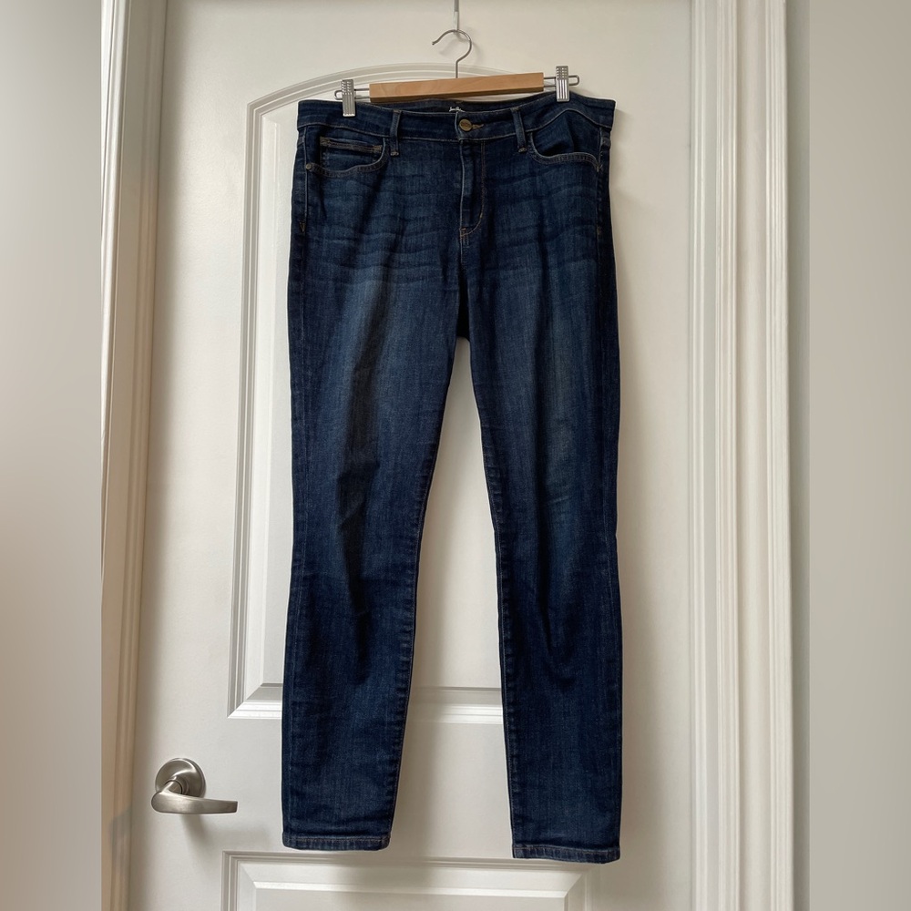 Sam Edelman Women’s The Kitten Mid Rise Skinny Ankle Jeans Size 12/31 Dark Wash